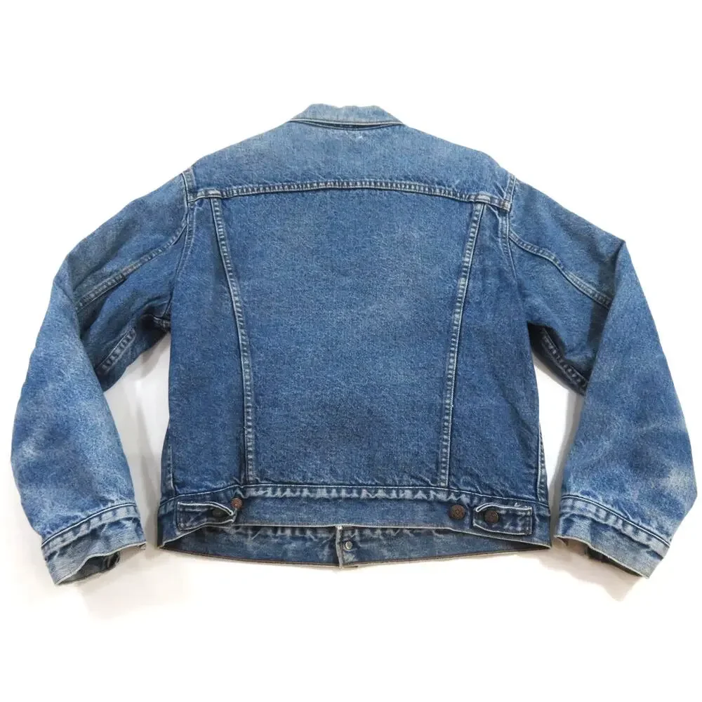 LEVIS Denim Jean Jacket Blanket Lined Trucker Blue Made in USA Sz 42 1980s